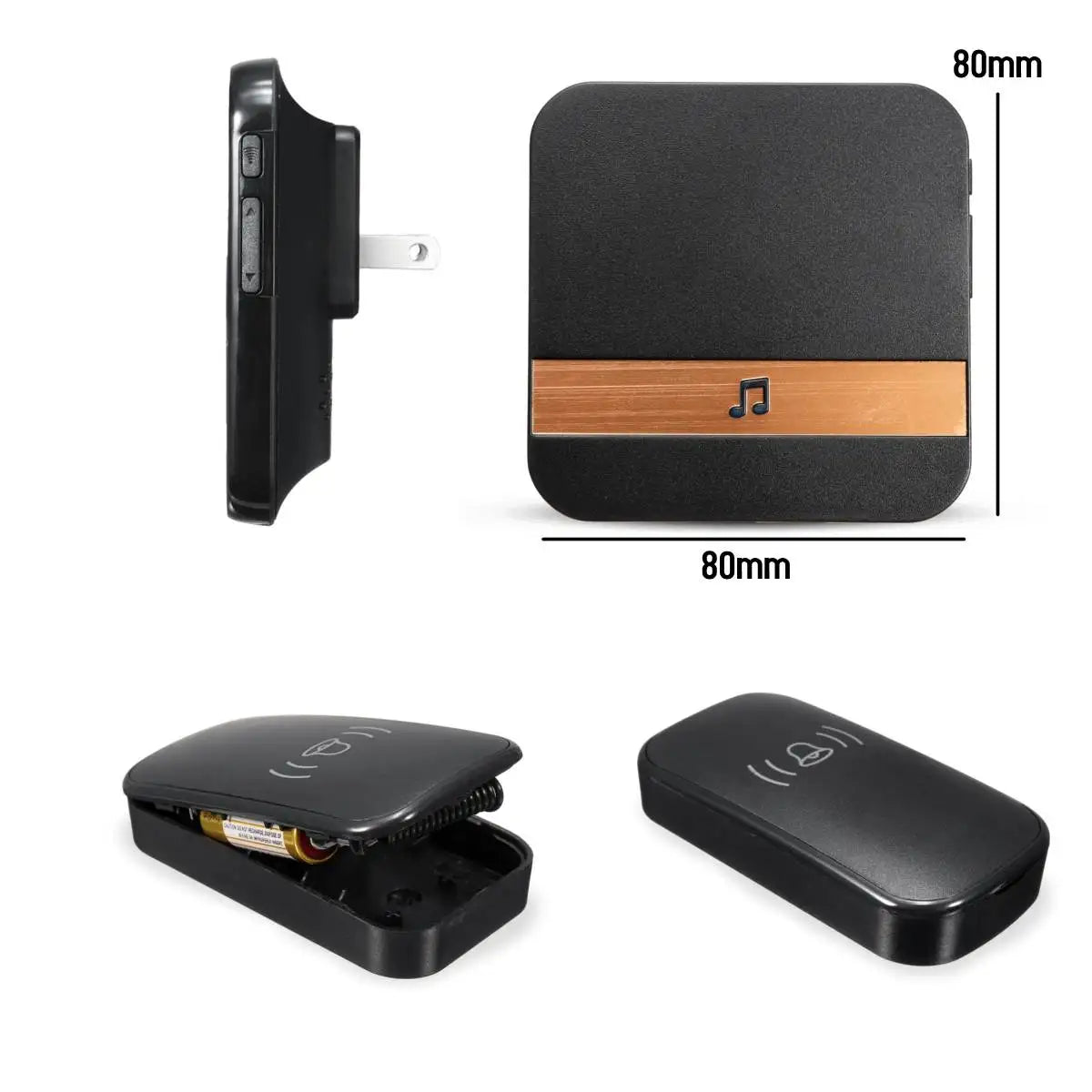 Smart Doorbell Wireless Waterproof 300 M Range Door Bell UK 52 Chime 4 Volume Ring Ding-Dong Alarm For House Hotel Hospital