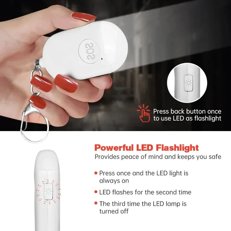 Kids Elderly Women Emergency SOS Personal Alarm 130dB Loud Self-Defense Safety Keychain, Panic Button or Pull Pin Alert Device