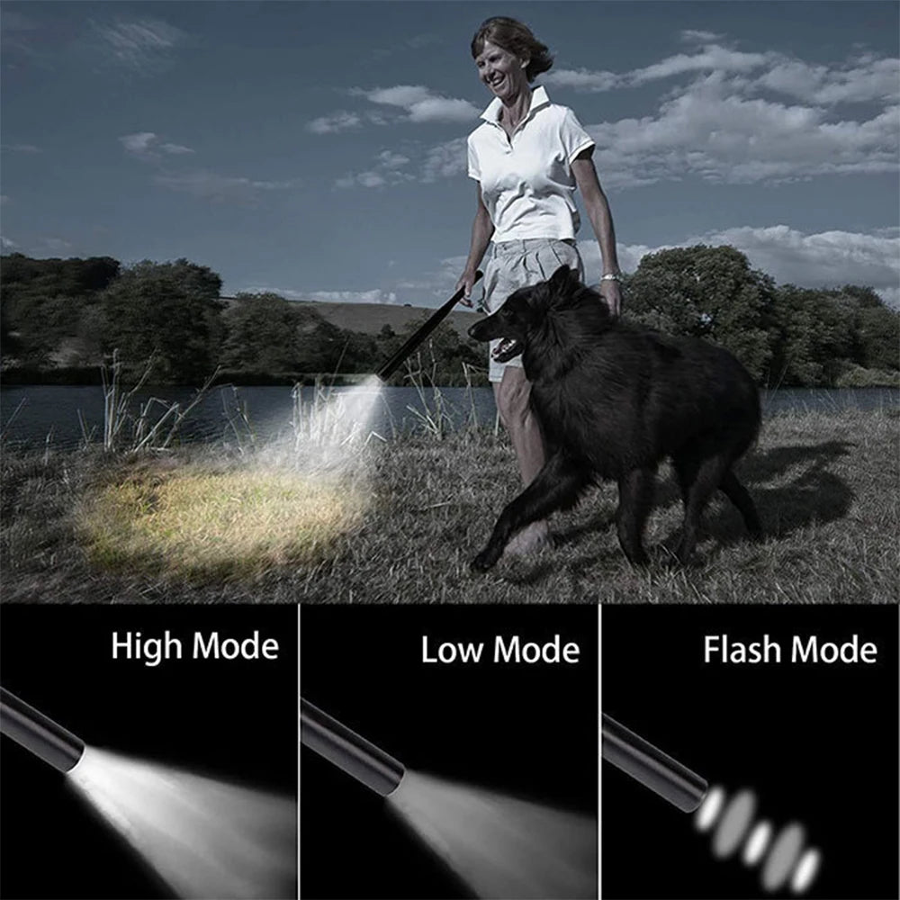 Baseball Bat LED Flashlight Waterproof Super Bright Aluminium Alloy Torch for Emergency Self Defens Outdoor Lighting