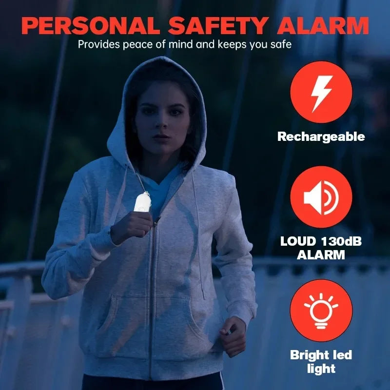 Kids Elderly Women Emergency SOS Personal Alarm 130dB Loud Self-Defense Safety Keychain, Panic Button or Pull Pin Alert Device