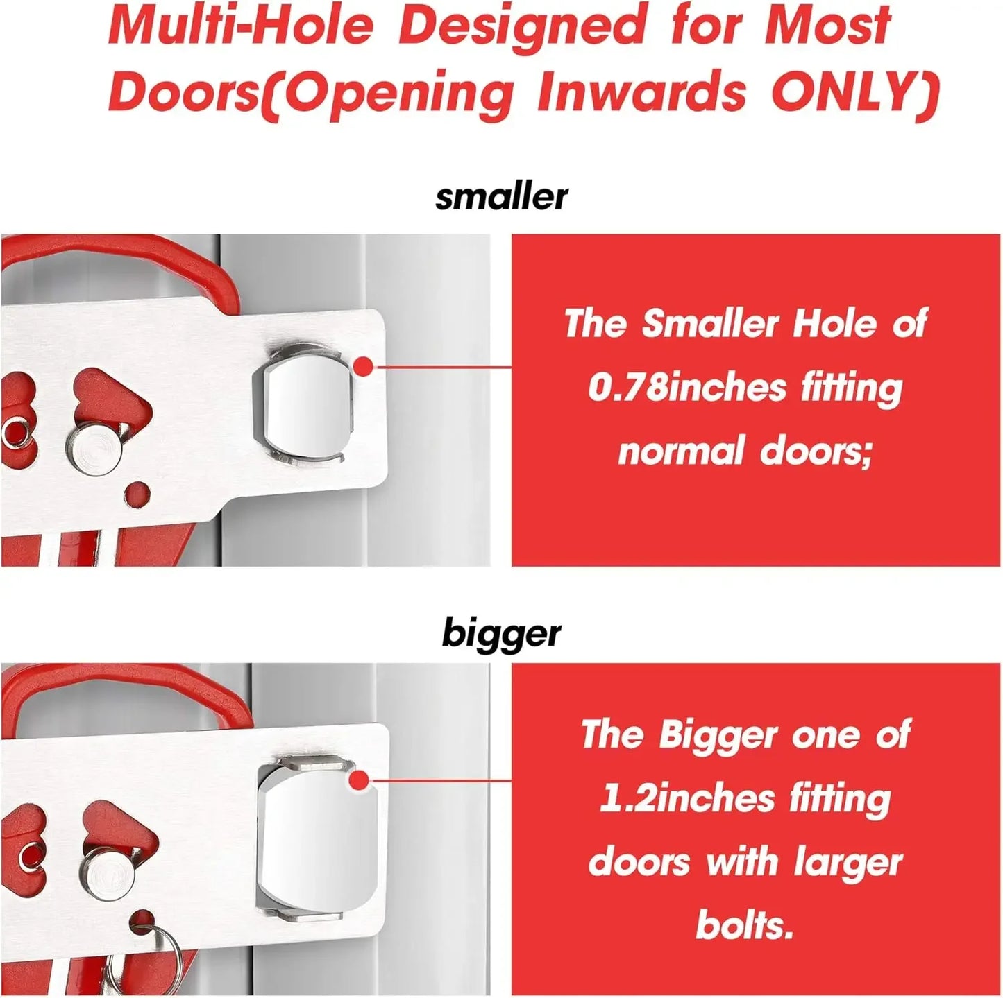 Portable Door Lock for Travel, Door Lock Self-Defense Security Device for Home, Apartment, Hotel, Living Motel, School Dorm