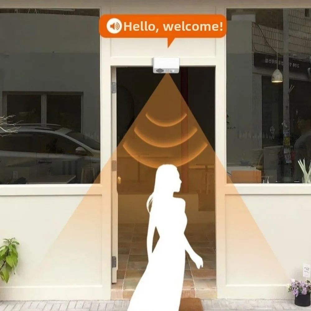 PIR Motion Sensor Wireless Smart Doorbell Anti-theft Audio Alert Motion Sensor Doorbell Waterproof Motion Activated Chime