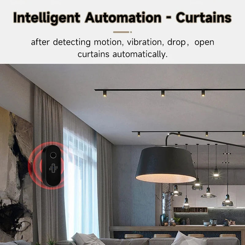 Tuya WiFi Vibration Sensor Wireless Glass Break Detector Smart Home Security Alarm Real-Time Alert Smart Life APP Remote Control