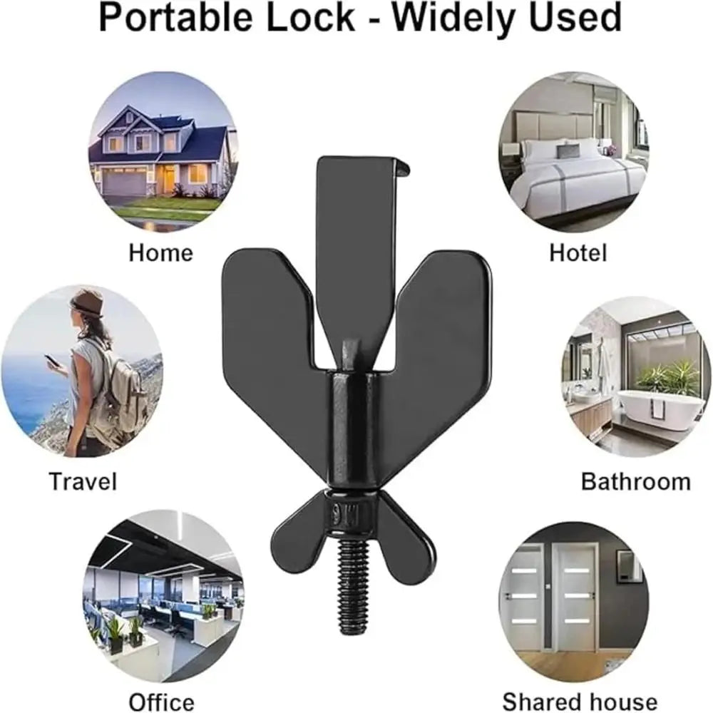 Adjustable Travel Door Lock Portable Heavy Duty Door Stopper Stainless Steel Lightweight Butterfly Door Stopper for Travel Hotel