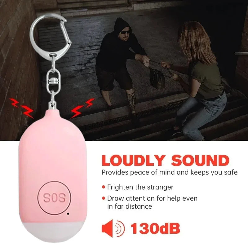 Kids Elderly Women Emergency SOS Personal Alarm 130dB Loud Self-Defense Safety Keychain, Panic Button or Pull Pin Alert Device