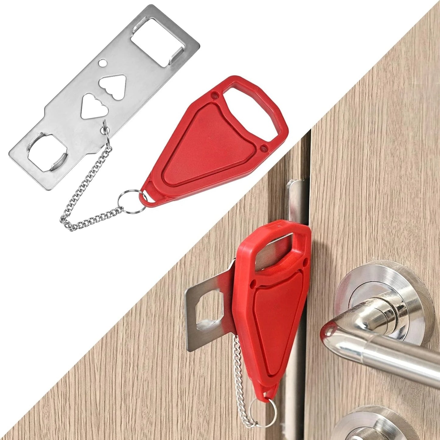 Portable Door Lock for Travel, Door Lock Self-Defense Security Device for Home, Apartment, Hotel, Living Motel, School Dorm