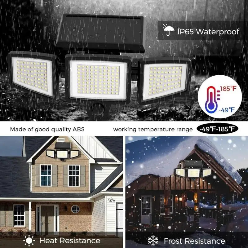 1Pc/2pcs Solar Motion Sensing Light 6500K IP65 Waterproof With 26 Feet Sensing Ranges For Yard Pathway