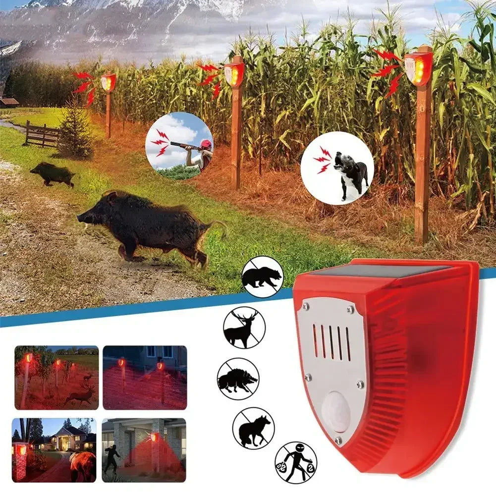 1/2pcs Solar Alarm Light IP65 Waterproof Motion Sensor Alarm Lamp Outdoor Garden Dog Barking Animal Driver SecurityFor Farm Yard