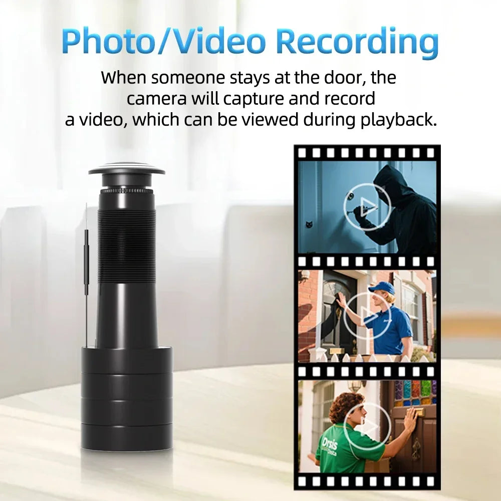 3MP HD Video Peephole WiFi Camera 170° Wide-angle Human Detection Two-Way Audio Door Viewer Video-eye Wireless Cat-eye Cam TUYA