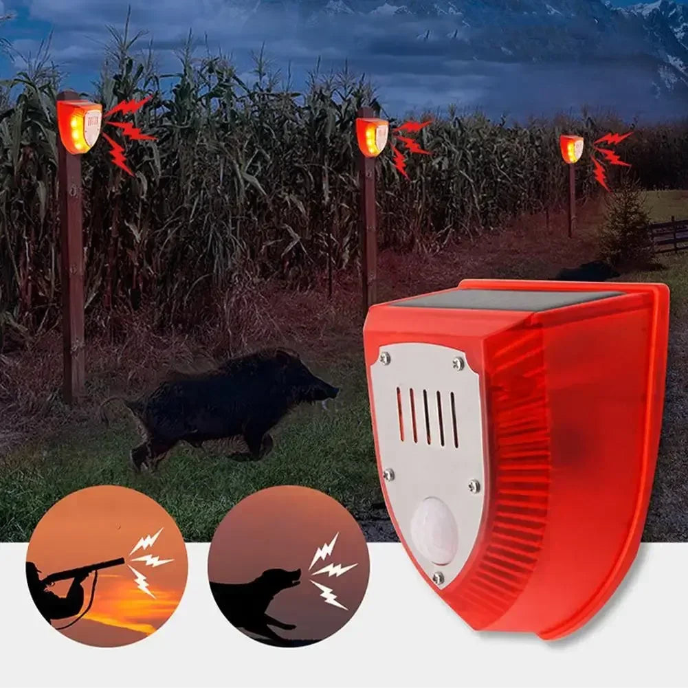 1/2pcs Solar Alarm Light IP65 Waterproof Motion Sensor Alarm Lamp Outdoor Garden Dog Barking Animal Driver SecurityFor Farm Yard