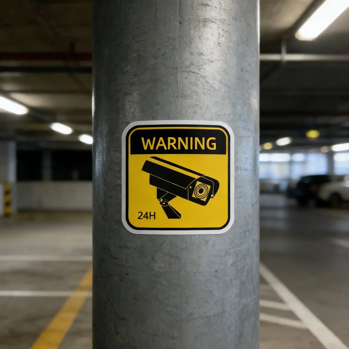4pcs Waterproof Sunscreen Warning Signs Car Sticker Video Surveillance Alarm Stickers Car Styling Accessories 8cm*8cm