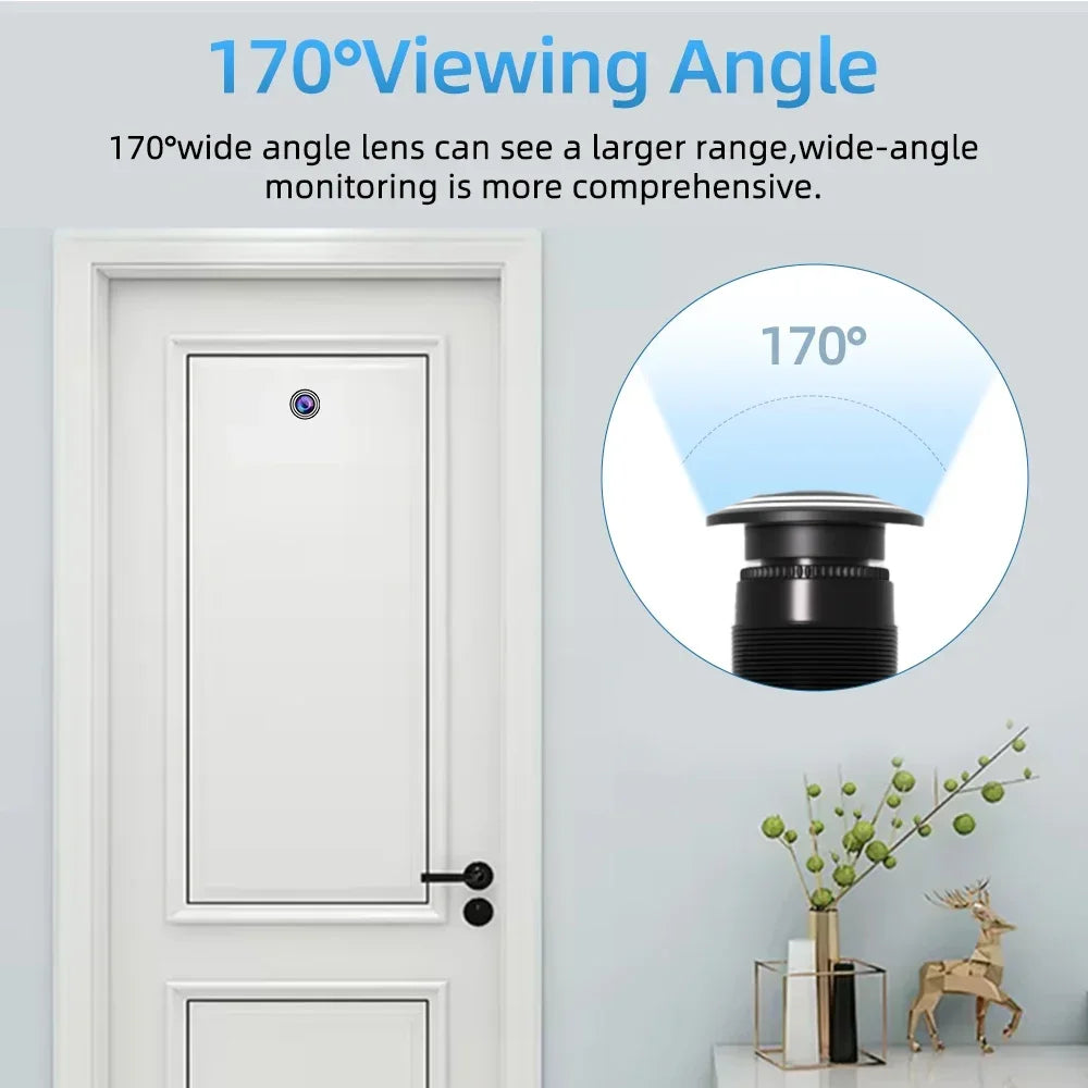 3MP HD Video Peephole WiFi Camera 170° Wide-angle Human Detection Two-Way Audio Door Viewer Video-eye Wireless Cat-eye Cam TUYA