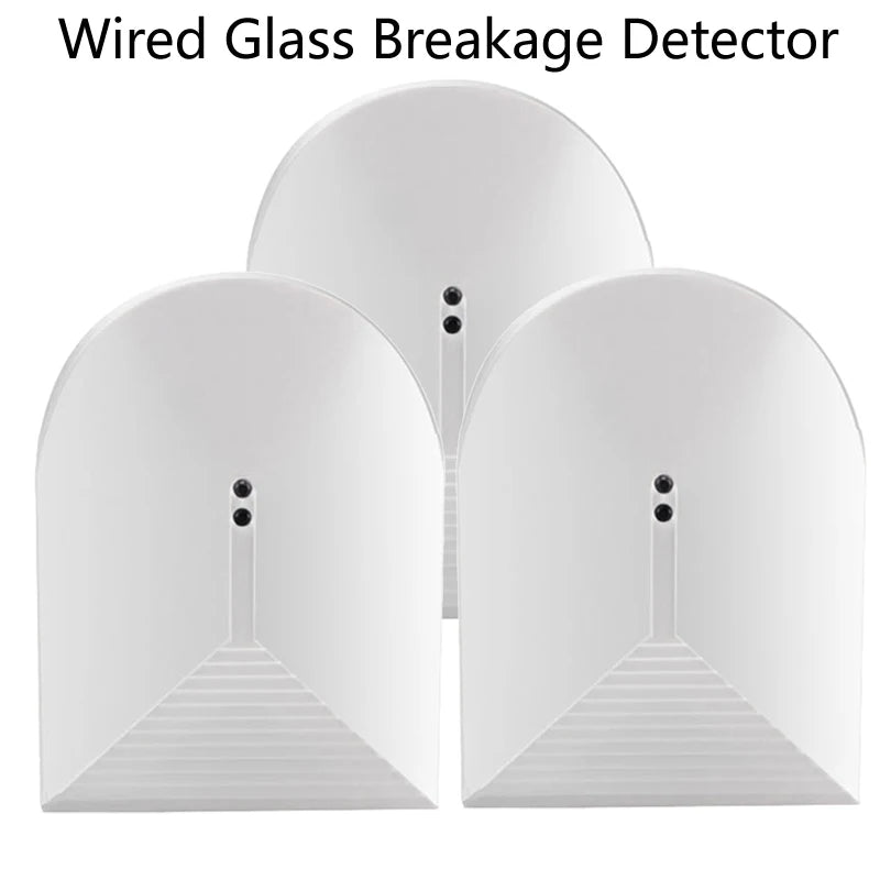 3PCS Wired Glass Break Detector Sensor for Home Burglar Alarm Adjustable Sensitivity