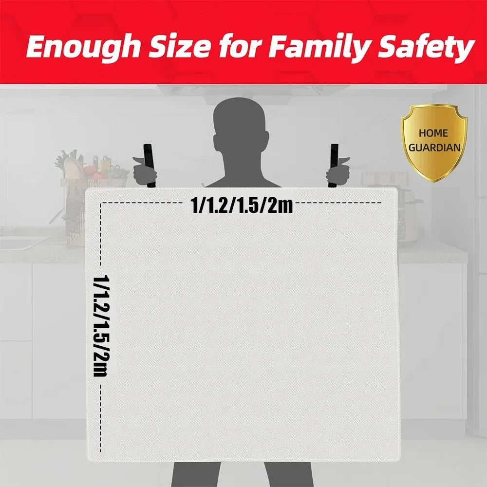 Pack Of 2 Fire Blanket Fiberglass Fire Emergency Rescue Shelter Flame Retardant Escape Survival Safety Cover