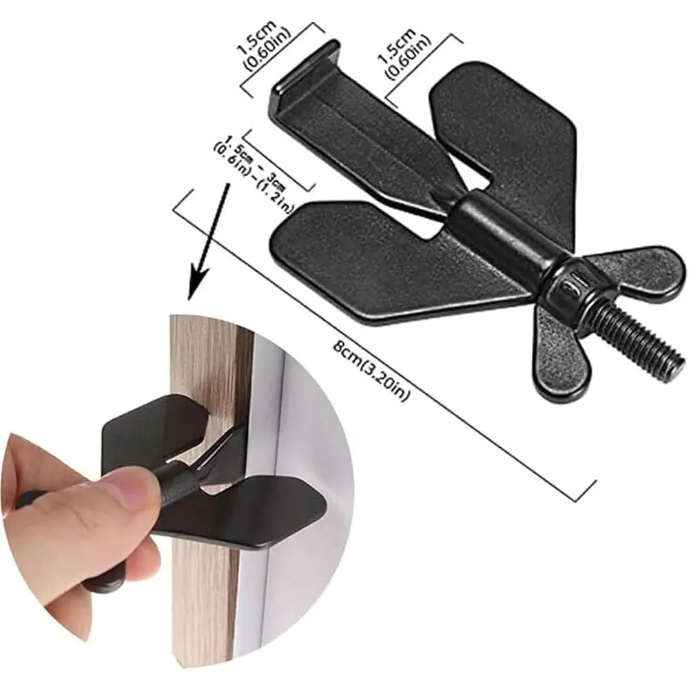 Adjustable Travel Door Lock Portable Heavy Duty Door Stopper Stainless Steel Lightweight Butterfly Door Stopper for Travel Hotel