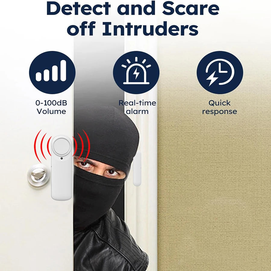 Tuya WiFi Bluetooth Door Window Sensor Alarm, Smart Home Security Contact Sensor Works with Alexa Google Assistant