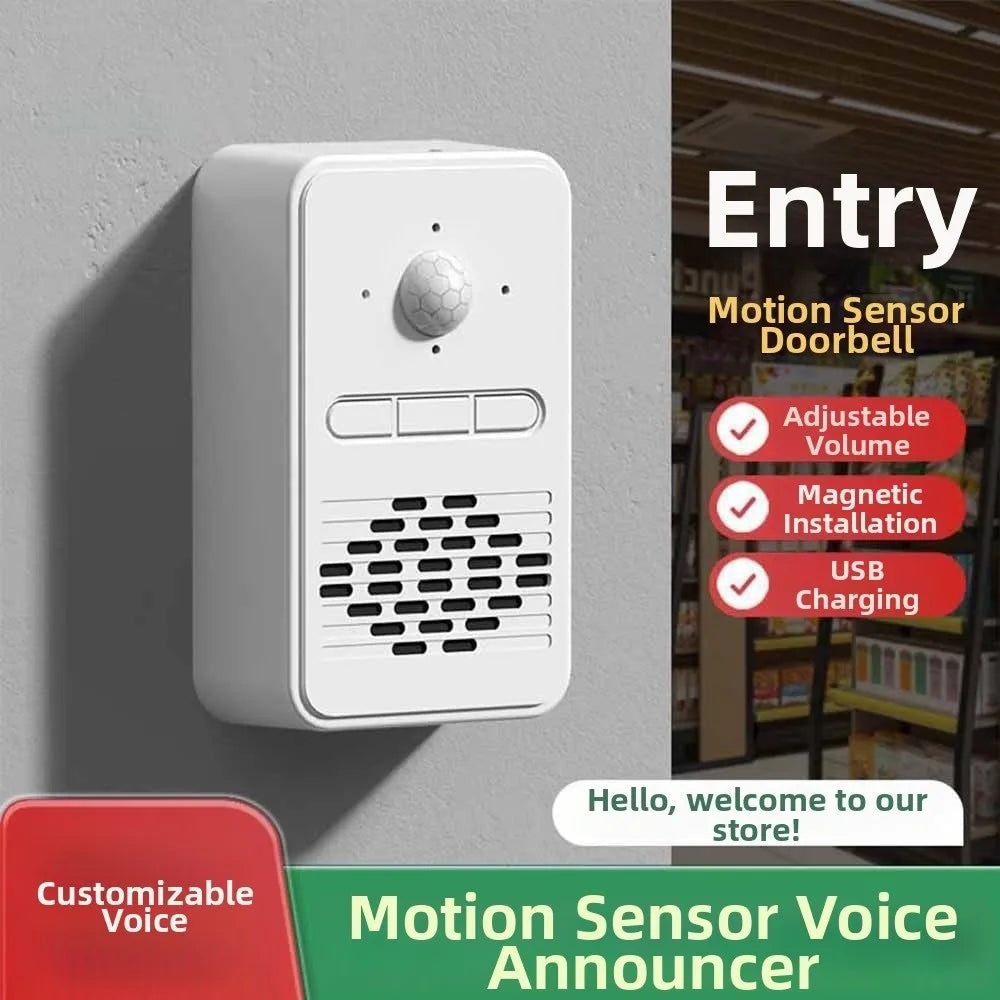 PIR Motion Sensor Wireless Smart Doorbell Anti-theft Audio Alert Motion Sensor Doorbell Waterproof Motion Activated Chime