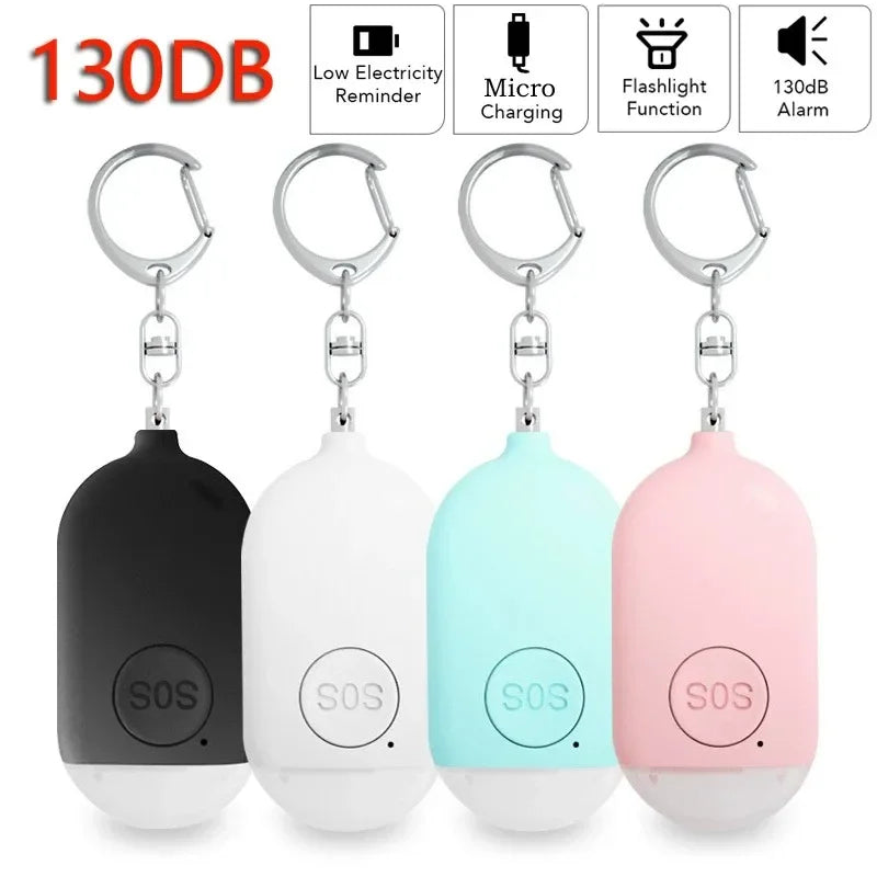 Kids Elderly Women Emergency SOS Personal Alarm 130dB Loud Self-Defense Safety Keychain, Panic Button or Pull Pin Alert Device
