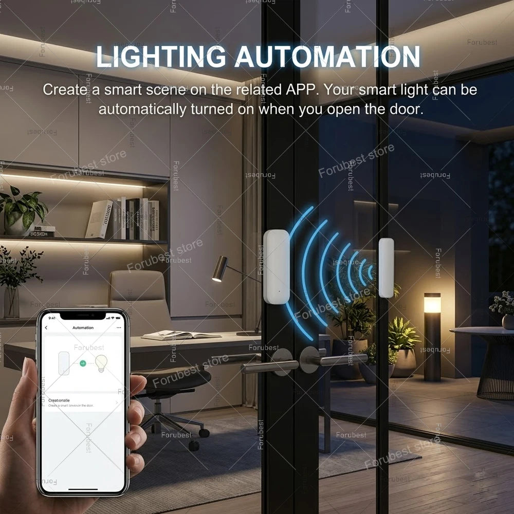 Zigbee Door Sensor Window Sensor Wireless Magnetic Open Closed Detector Smart Home Security Burglar Sensor For Tuya Z2M HA Hub
