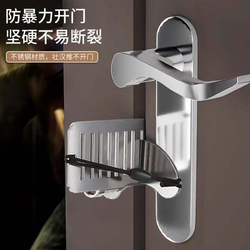 Safety Anti-theft Door Blocker Portable 8cm Stainless Steel Safe Security Tool For Home Privacy Hotel Travel Door Lock Stopper