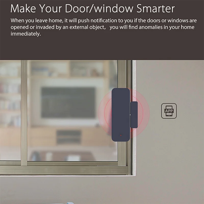 Tuya Zigbee Wifi Smart Door Sensor Window Entry Security Burglar Magnetic Alarm Compatible with Tuya Smart Alexa Google Home