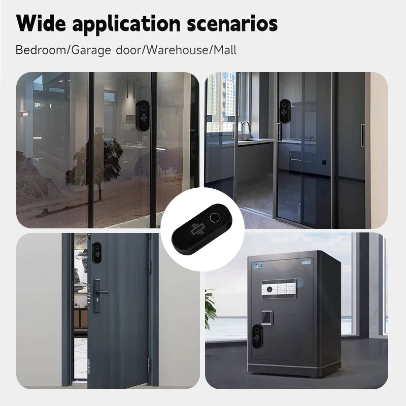 Tuya WiFi Vibration Sensor Wireless Glass Break Detector Smart Home Security Alarm Real-Time Alert Smart Life APP Remote Control