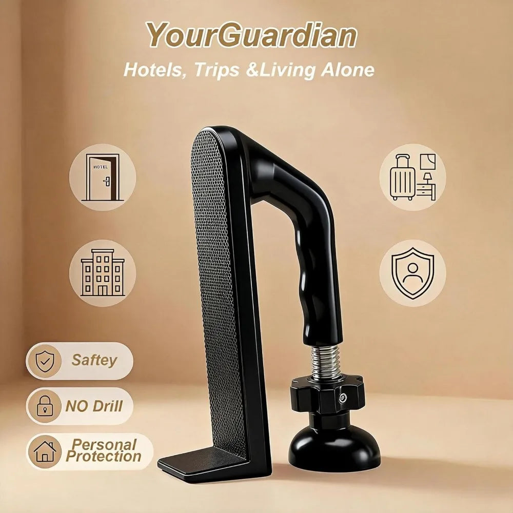 1PC Heavy Duty Metal Portable Door Stopper for Travel No Drill Security Device Anti Theft for Hotel Apartment Home Women Solo