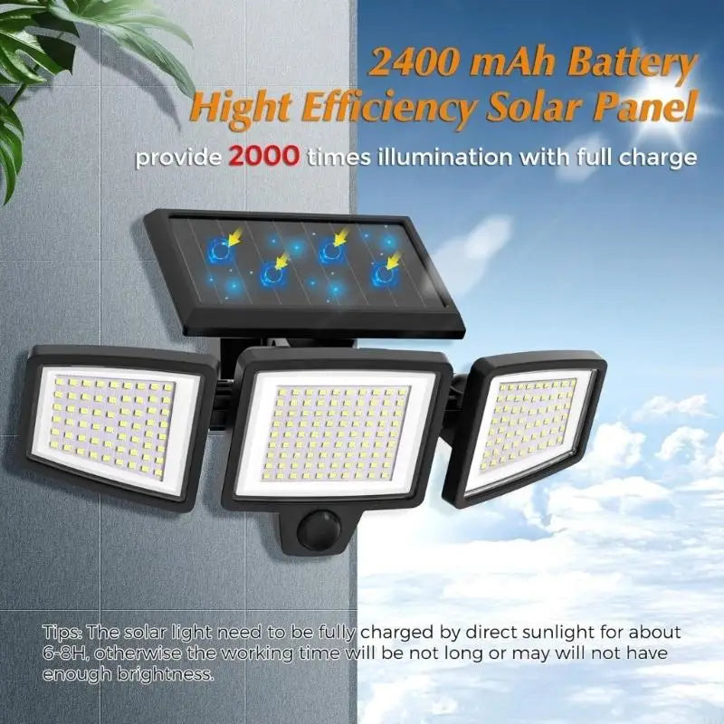 1Pc/2pcs Solar Motion Sensing Light 6500K IP65 Waterproof With 26 Feet Sensing Ranges For Yard Pathway