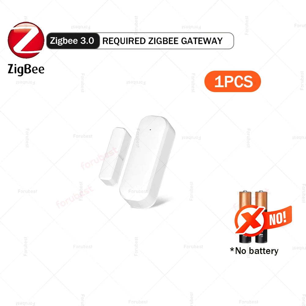 Zigbee Door Sensor Window Sensor Wireless Magnetic Open Closed Detector Smart Home Security Burglar Sensor For Tuya Z2M HA Hub