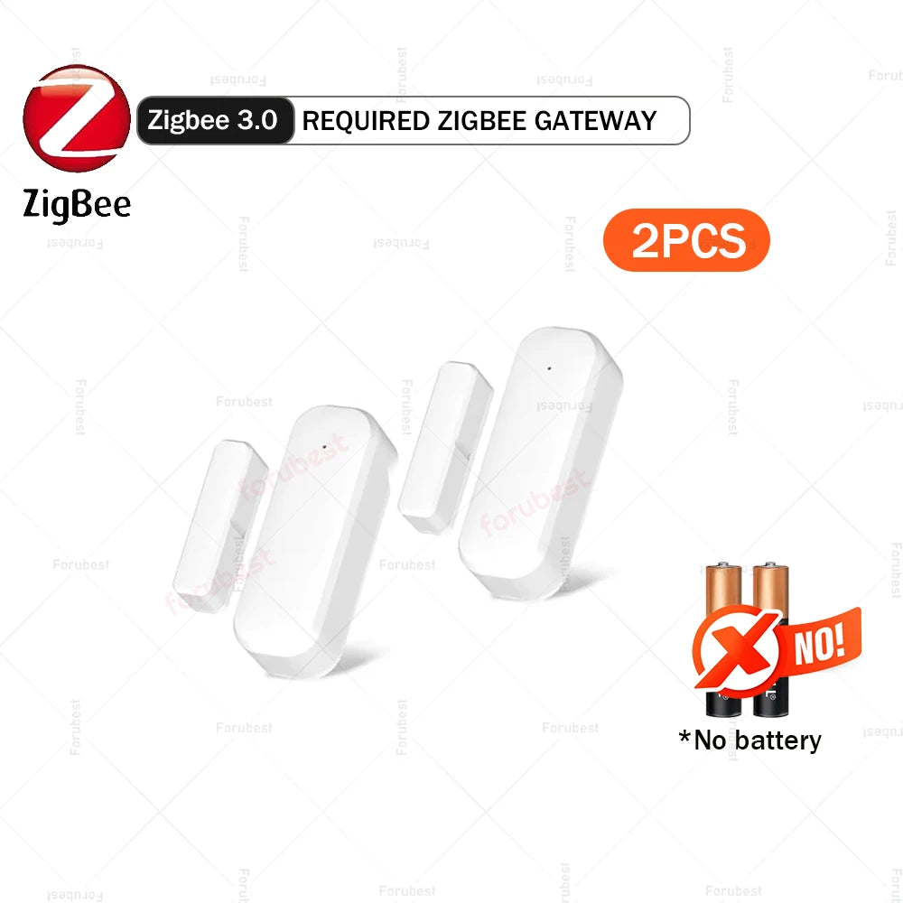 Zigbee Door Sensor Window Sensor Wireless Magnetic Open Closed Detector Smart Home Security Burglar Sensor For Tuya Z2M HA Hub