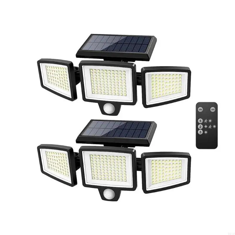 1Pc/2pcs Solar Motion Sensing Light 6500K IP65 Waterproof With 26 Feet Sensing Ranges For Yard Pathway