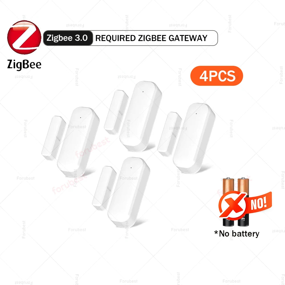 Zigbee Door Sensor Window Sensor Wireless Magnetic Open Closed Detector Smart Home Security Burglar Sensor For Tuya Z2M HA Hub