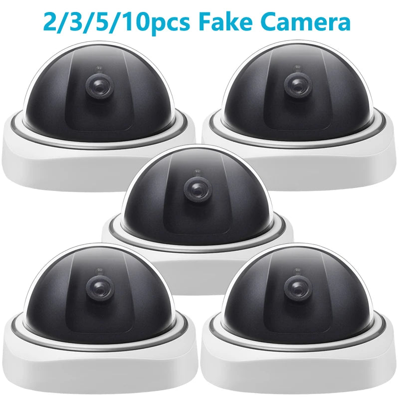 2/3/5/10PCS Indoor Dummy Smart Surveillance Camera Home Dome Fake CCTV Security Camera with Flashing Red LED Lights No battery