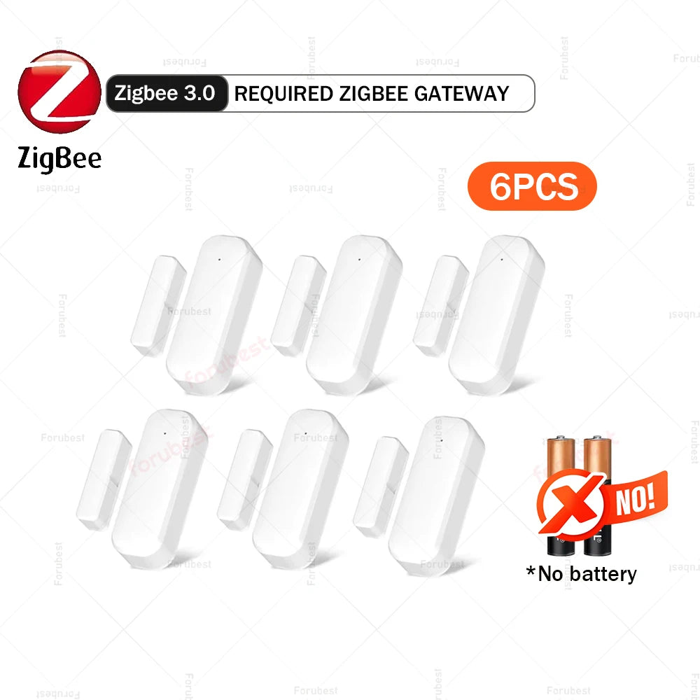 Zigbee Door Sensor Window Sensor Wireless Magnetic Open Closed Detector Smart Home Security Burglar Sensor For Tuya Z2M HA Hub