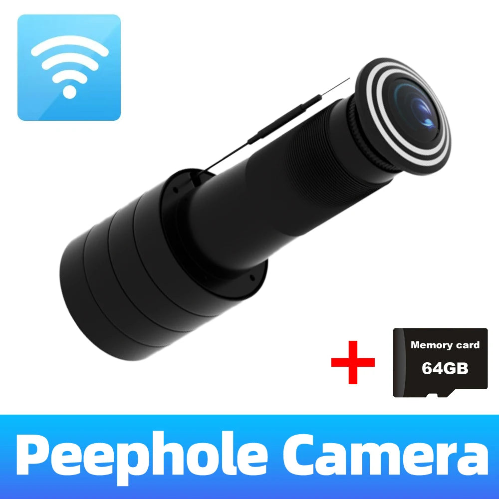 3MP HD Video Peephole WiFi Camera 170° Wide-angle Human Detection Two-Way Audio Door Viewer Video-eye Wireless Cat-eye Cam TUYA