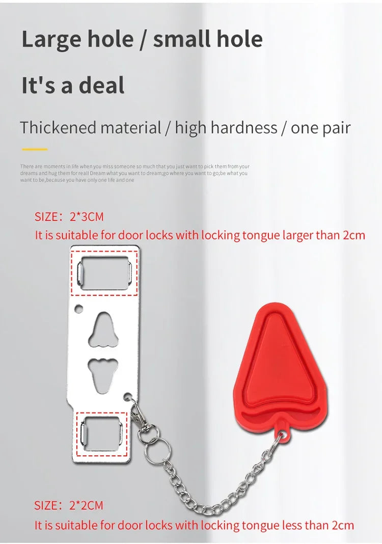 PP Metal Portable Safety Door Lock Replaces for Addalock Compatible Travel Lock Anti Theft Security Privacy Hotel Home Room